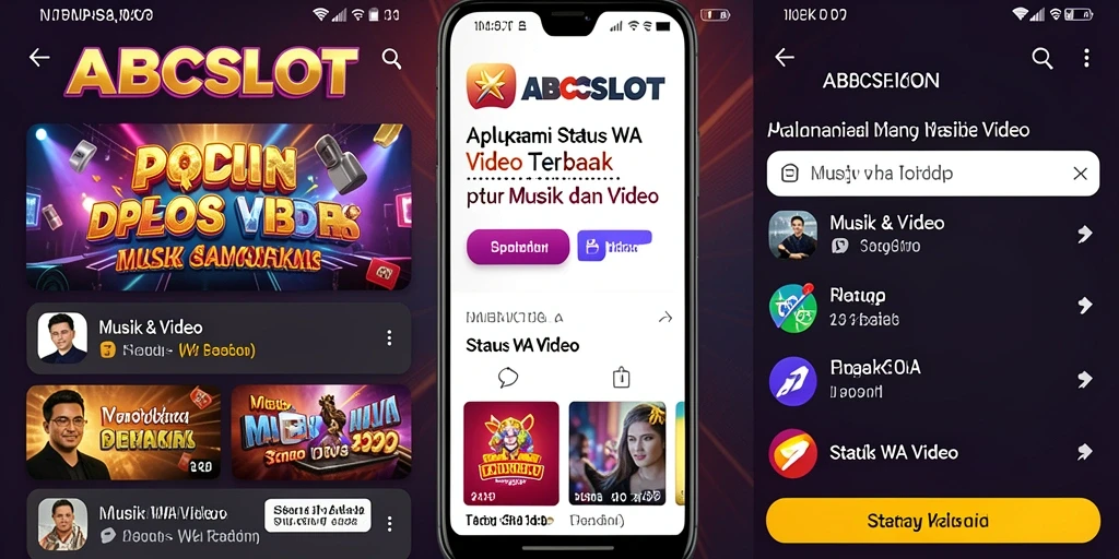 Antarmuka pengguna ABCSLOT untuk mengunduh video status WA.
