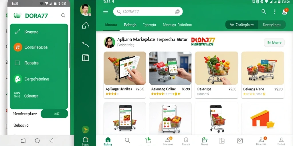 Tampilan antarmuka DORA77 yang memudahkan pengguna saat berbelanja.