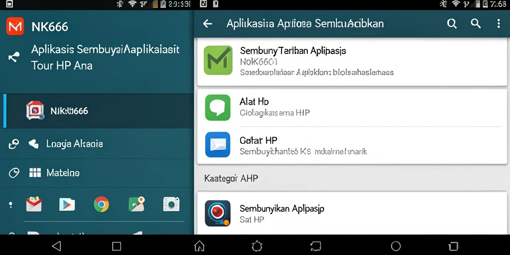 Antarmuka NK666 dengan fitur Sembunyikan Aplikasi yang efisien.