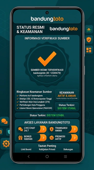 Tampilan kanal resmi bandungtoto